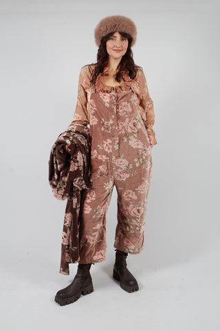 Alain Jumpsuit in Velour Fleur Rose