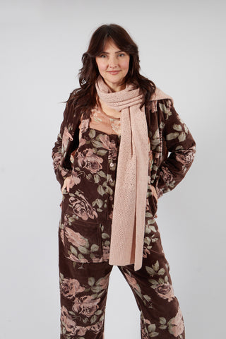 Begonia Jacket in Velour Fleur Chocolat