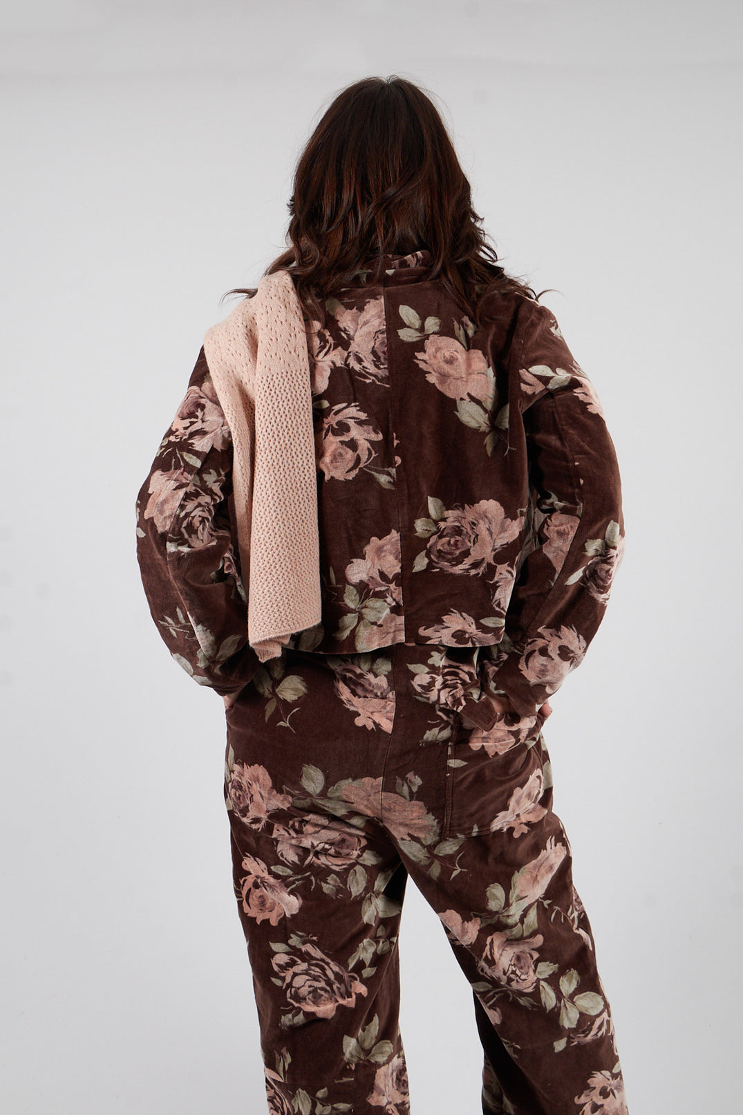 Begonia Jacket in Velour Fleur Chocolat