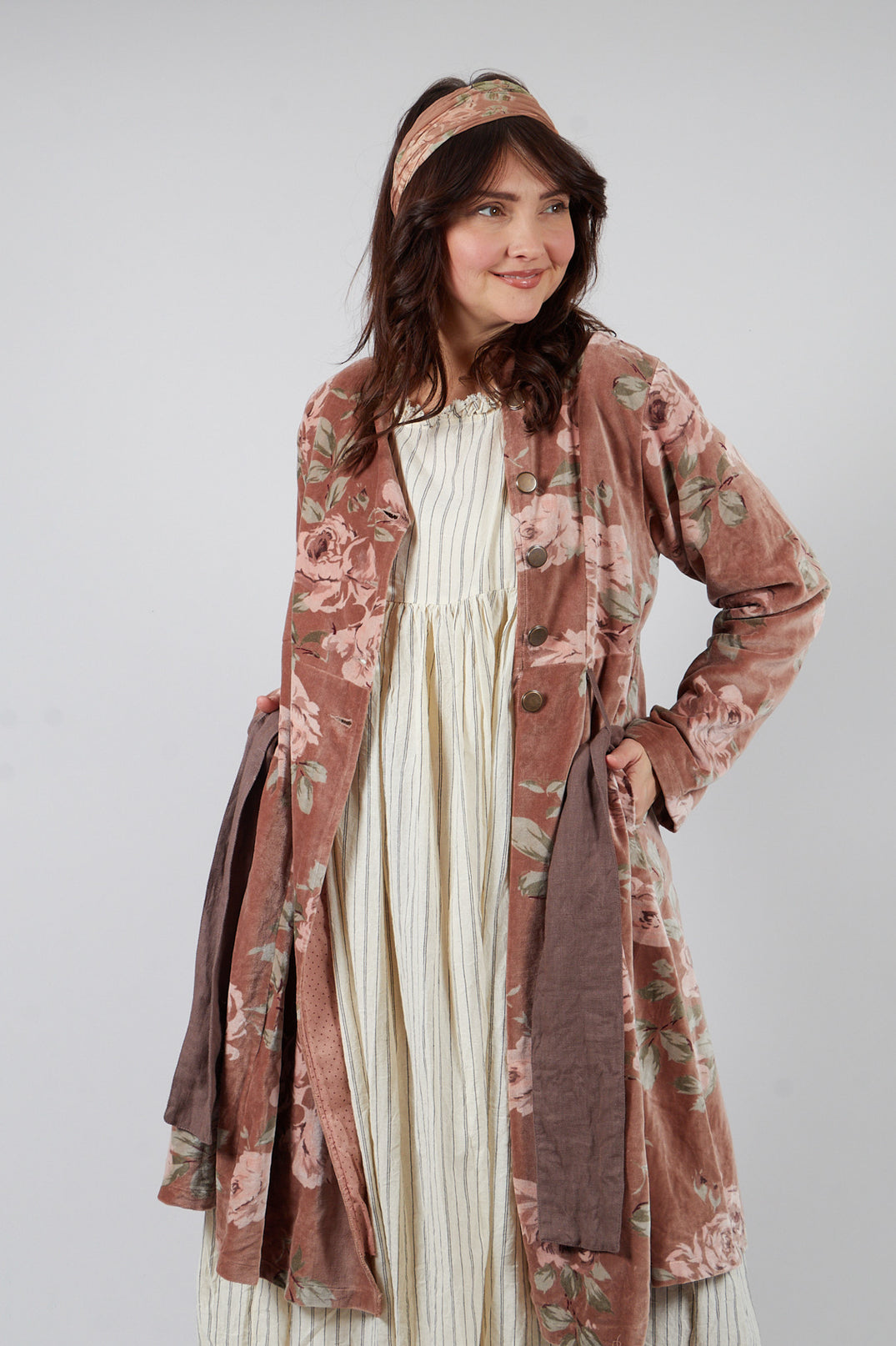 Blunet Laine Coat in Velour Fleur Rose