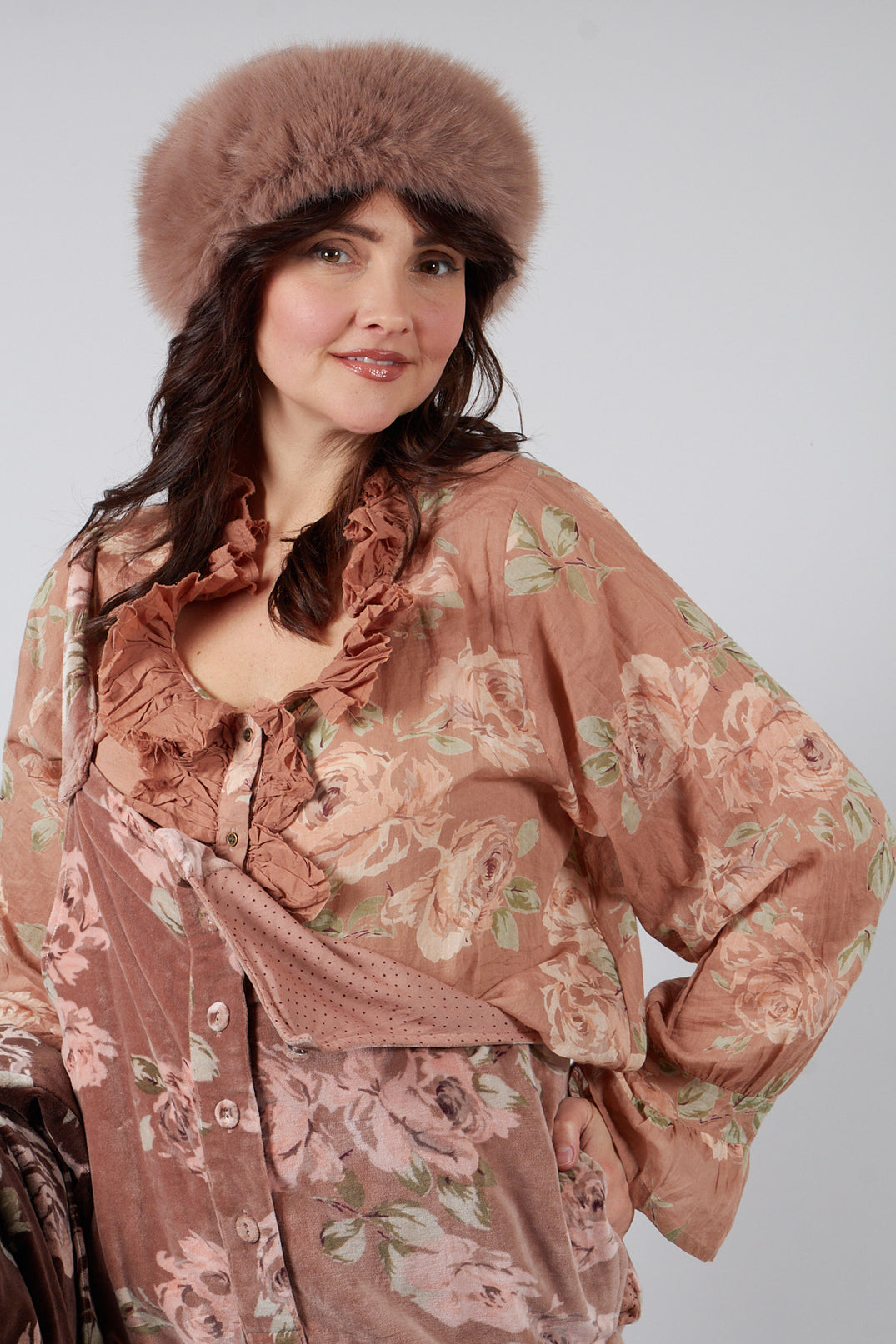 Oeillet Blouse in Voile Fleur Macaron