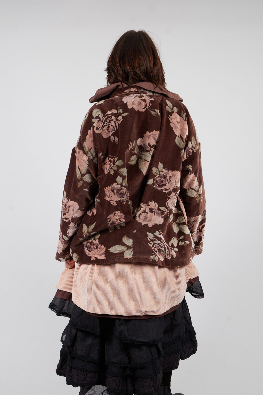 Jacket in Velour Fleur Chocolat