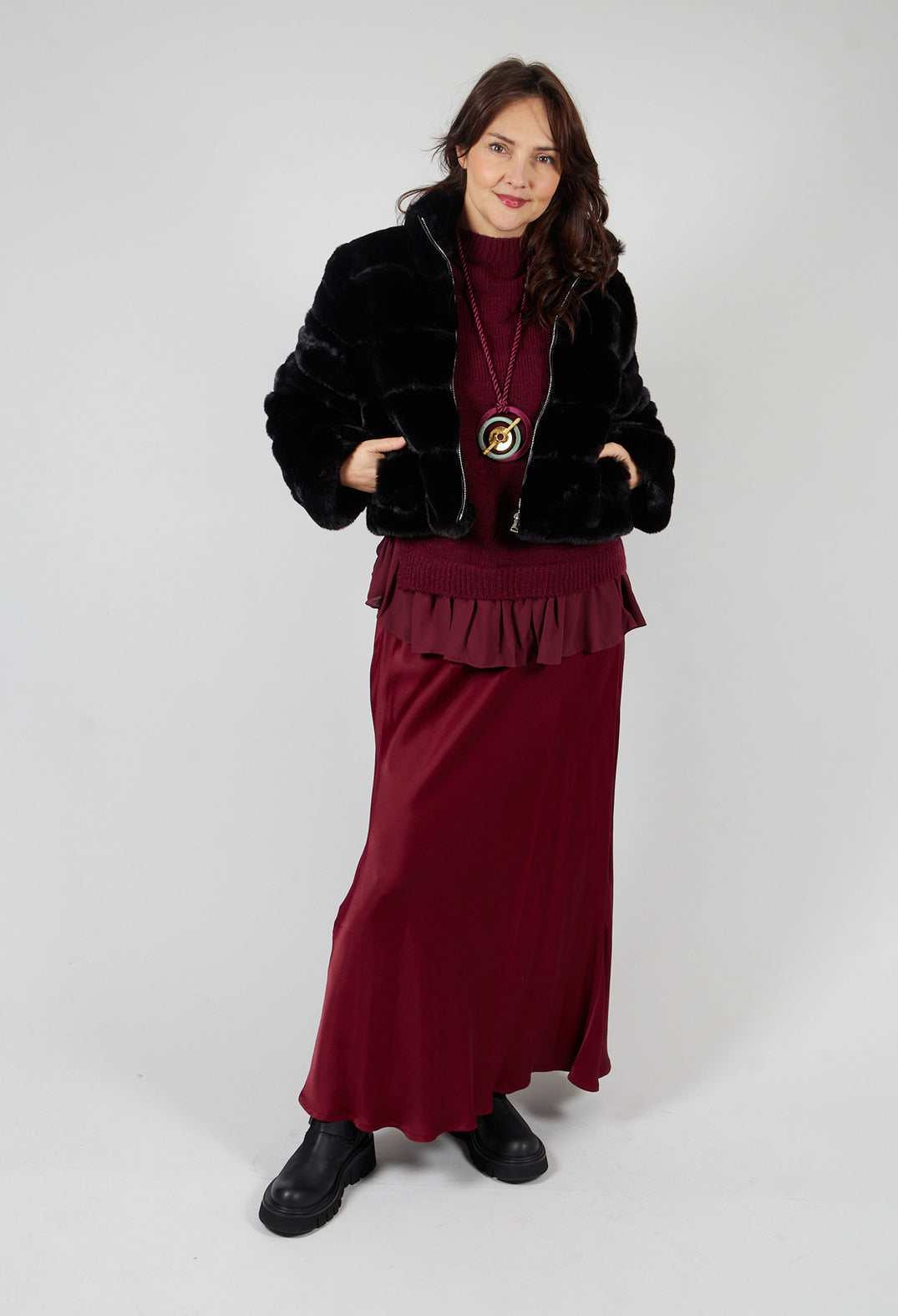 Raj Sicilia Skirt in Smoky Red