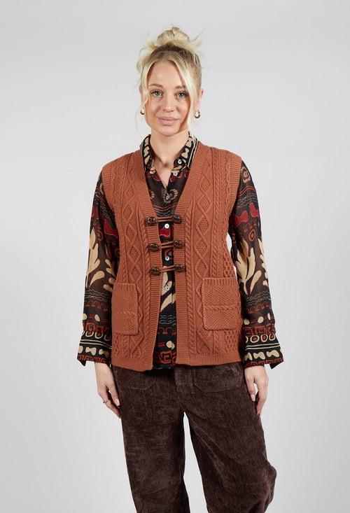 Darcy Knitted Waistcoat in Camel