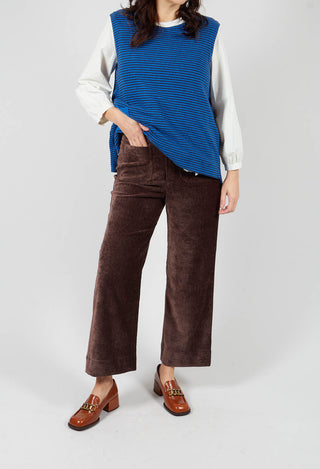 Velvet Pocket Detail Trousers in Marron