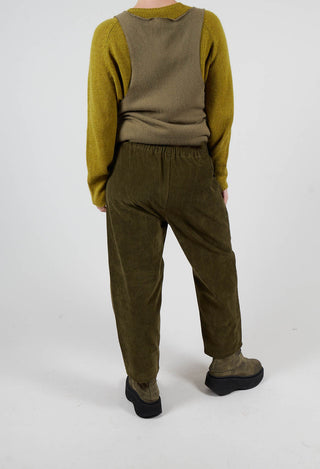 Corduroy Trousers in Military Green