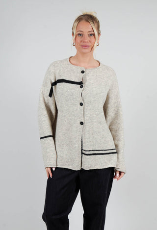 Stripe Cardigan in Panna and Rig Nera