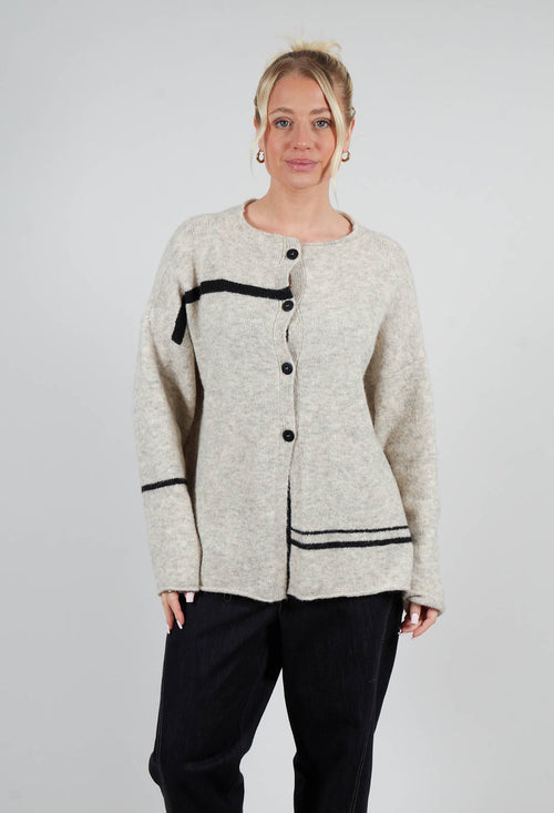 Stripe Cardigan in Panna and Rig Nera