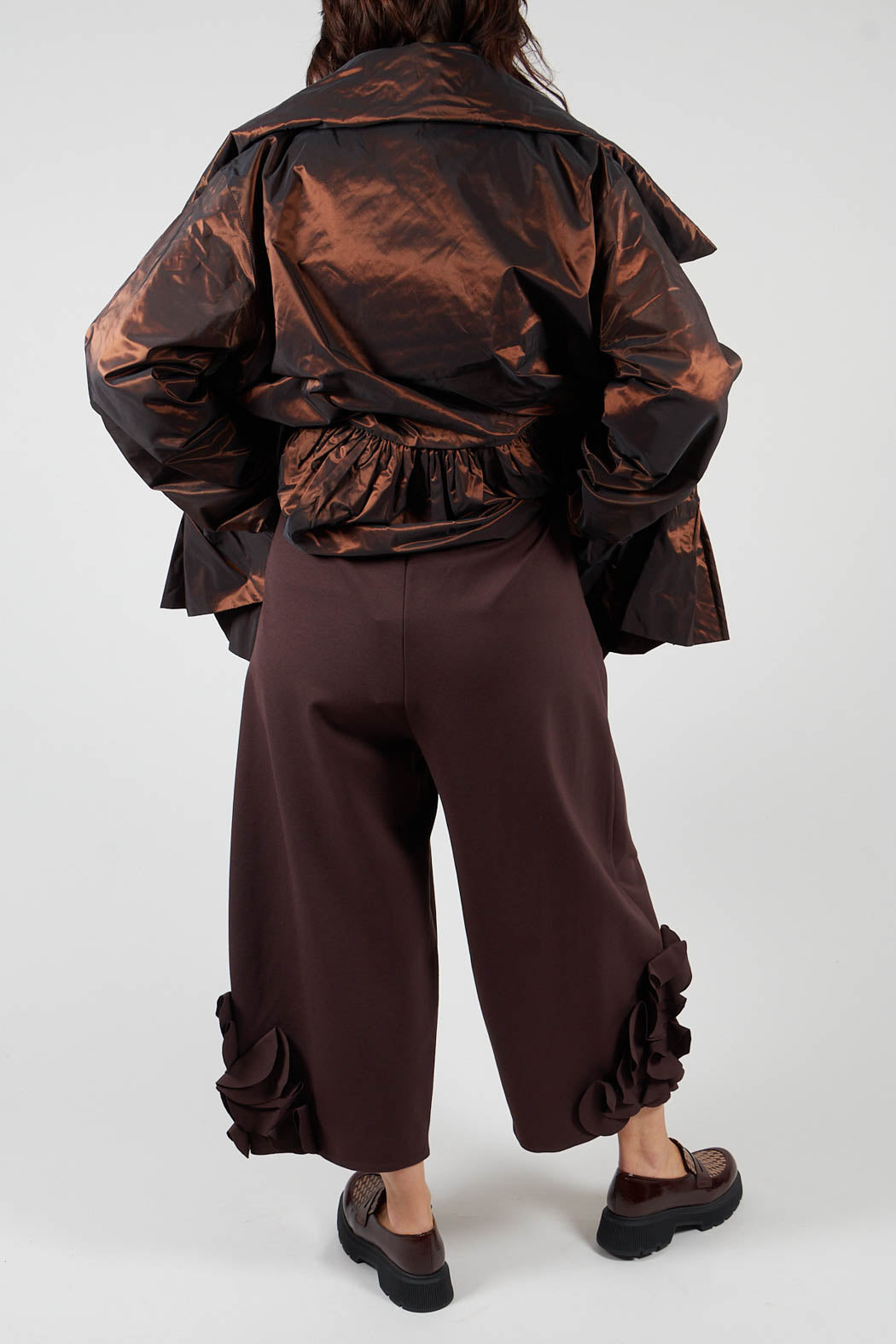 Cropped Trousers with Embellishment Detail in Java