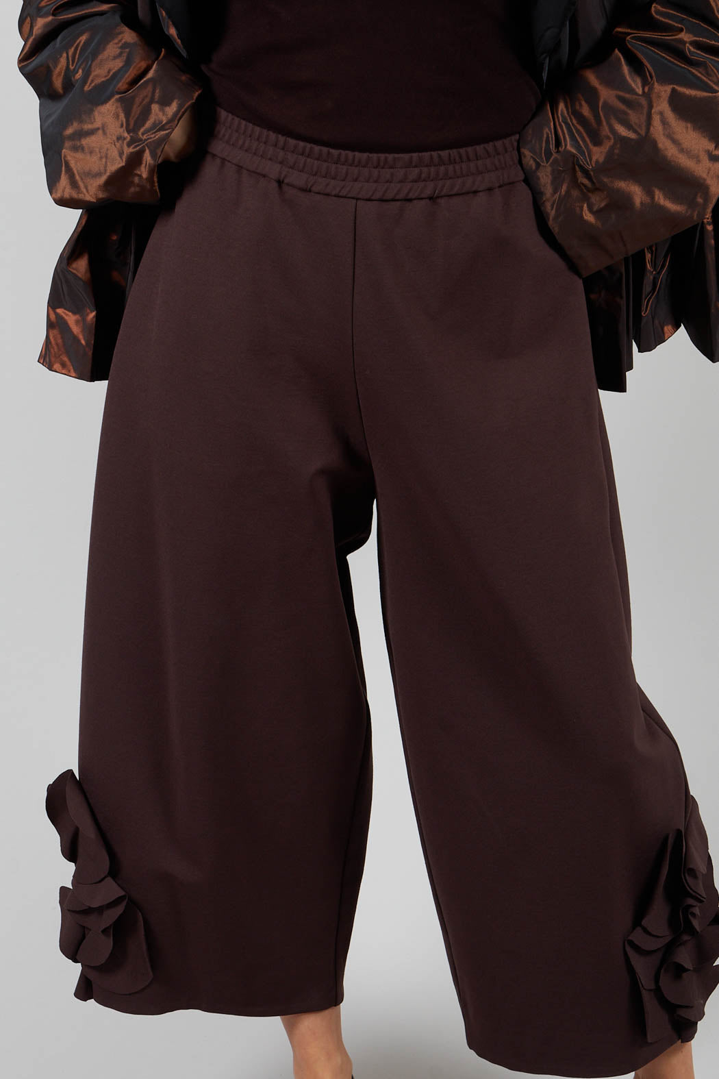 Cropped Trousers with Embellishment Detail in Java