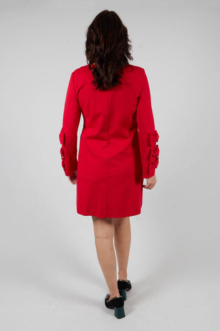 Short Dress with Bow Feature Sleeves in Marlboro