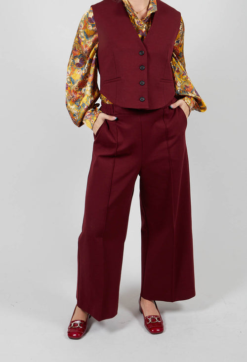 Jersey Wide Leg Trousers in Rumba