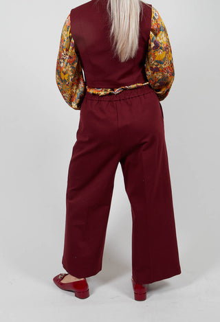 Jersey Wide Leg Trousers in Rumba