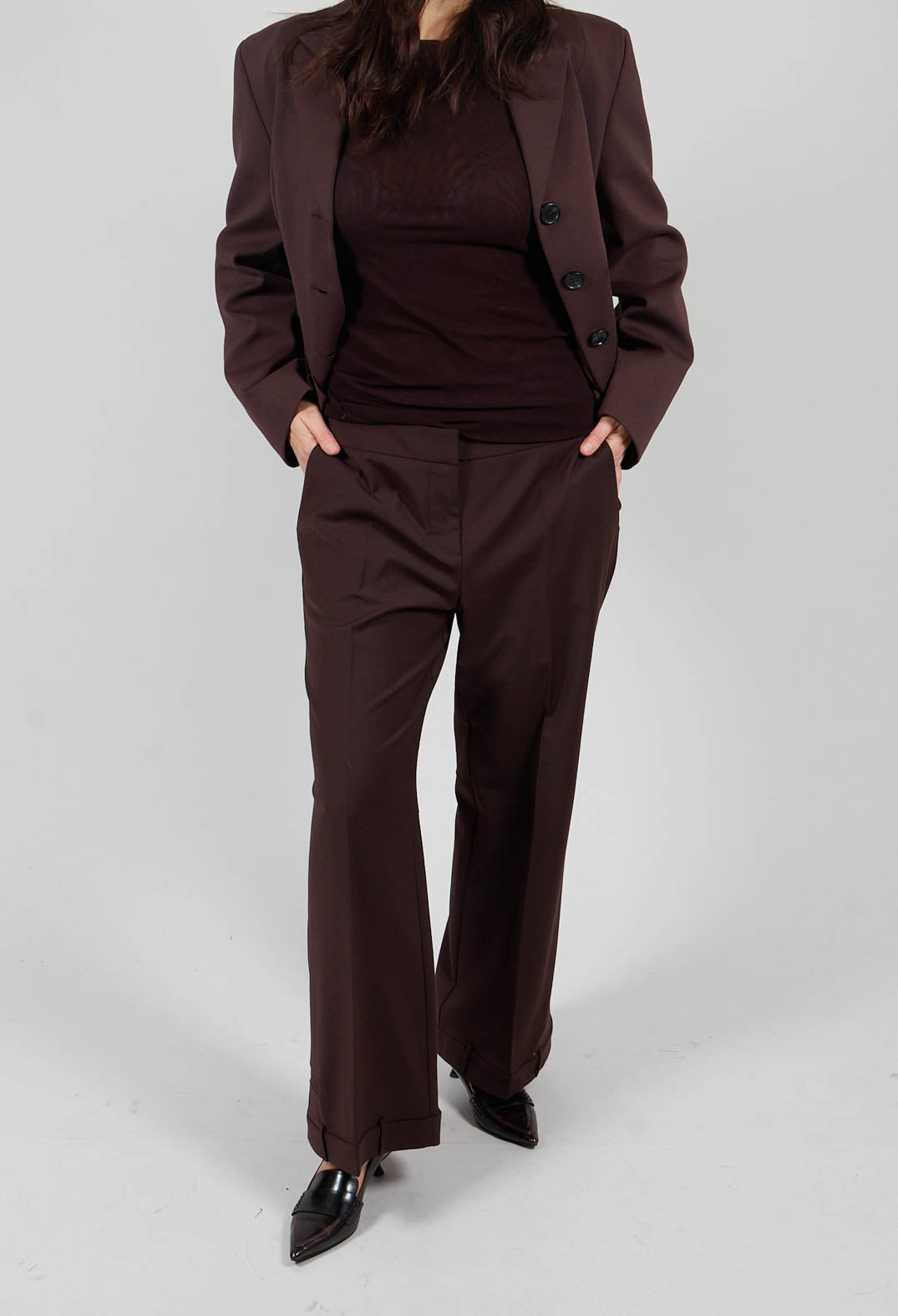 Straight Leg Trousers with Feature Hems in Java