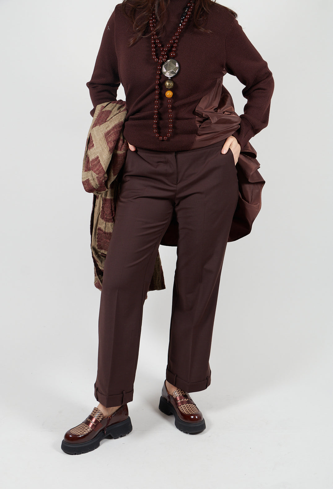 Straight Leg Trousers with Feature Hems in Java