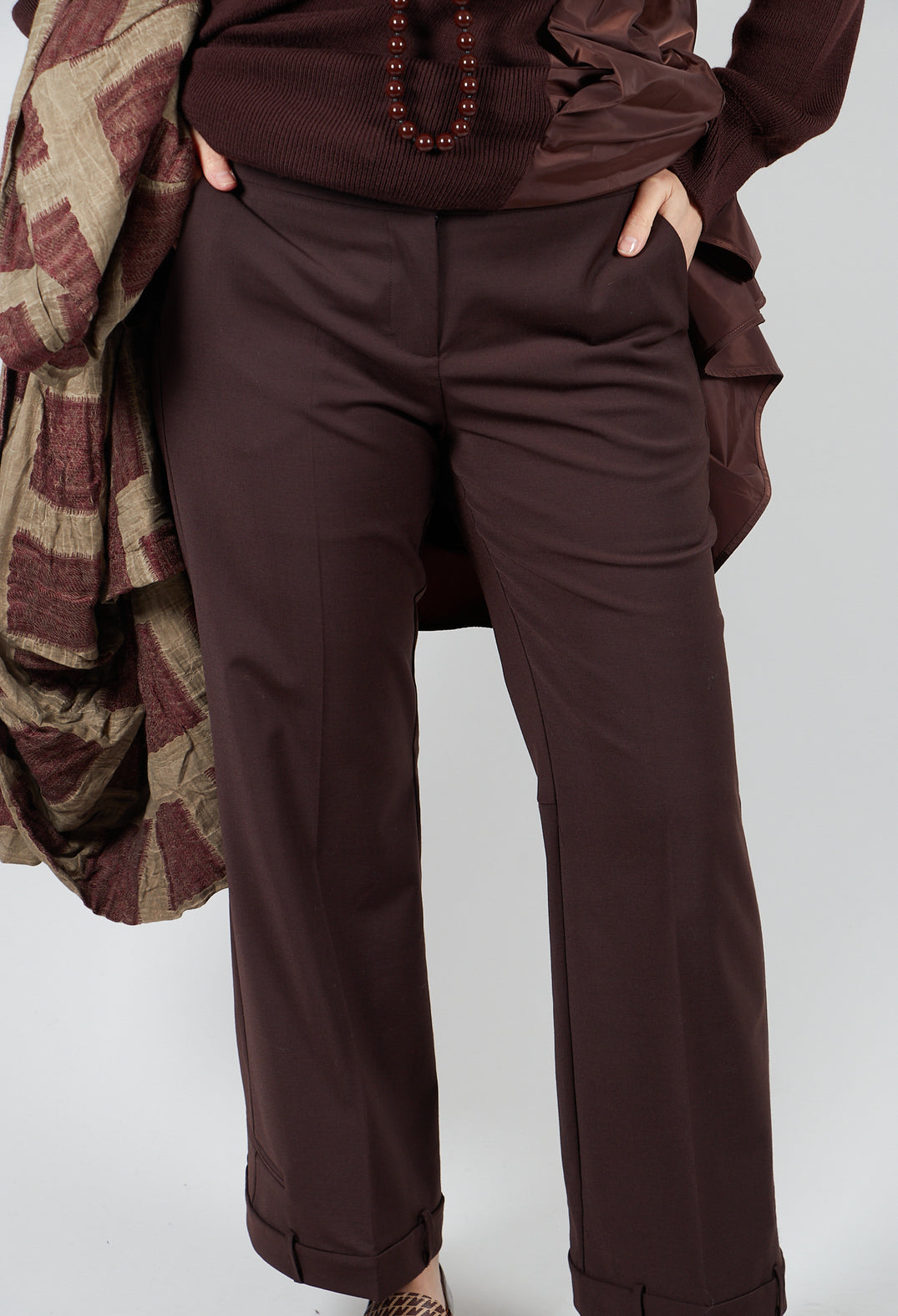 Straight Leg Trousers with Feature Hems in Java