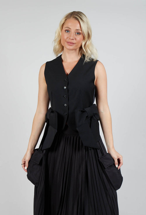 Waistcoat with Bows in Nero