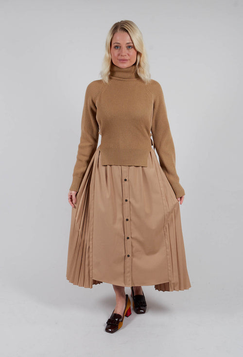 Dual Jumper Shirt Dress in Camel