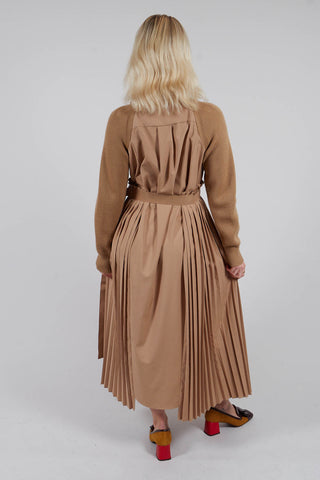 Dual Jumper Shirt Dress in Camel