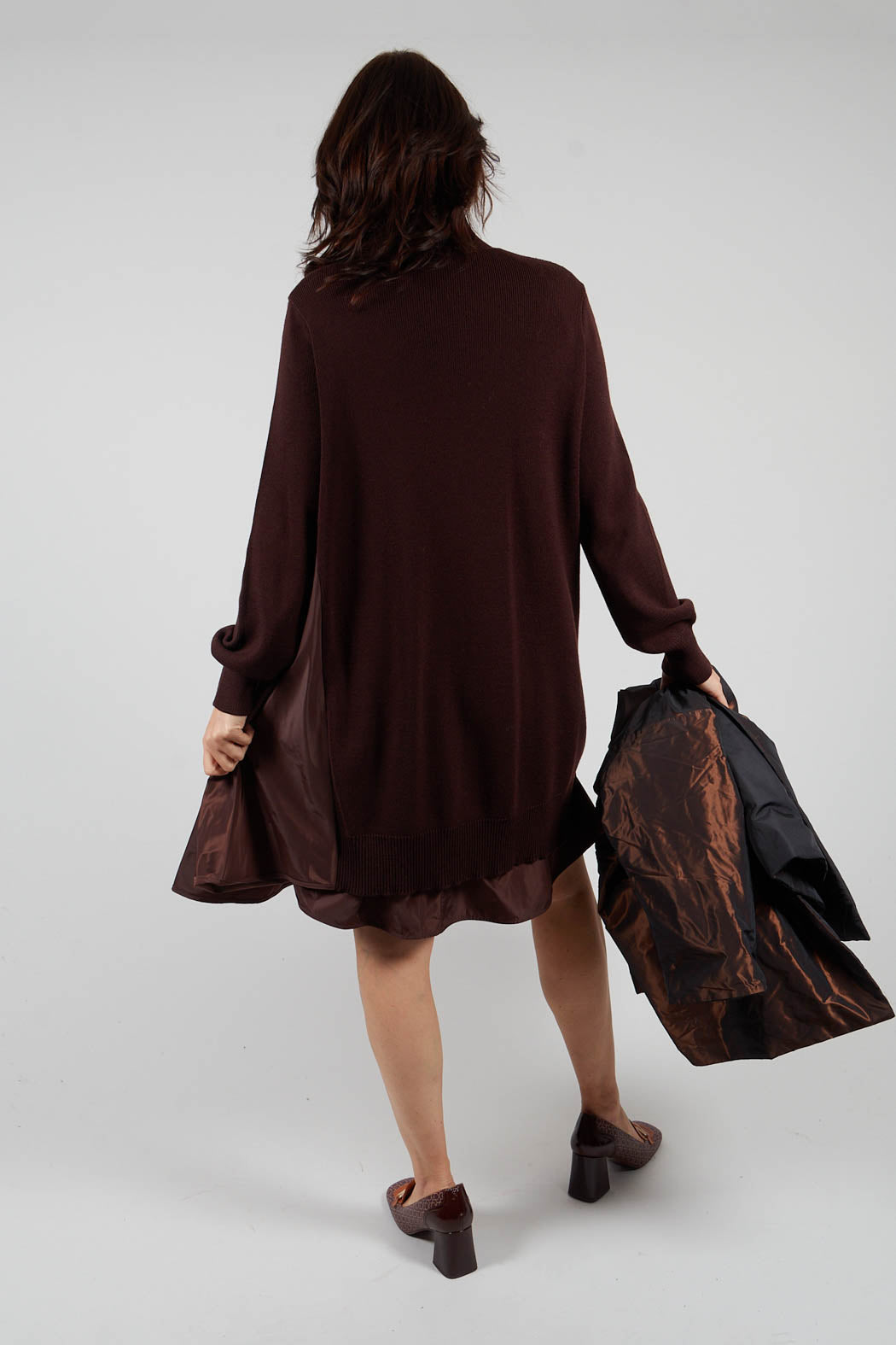 Panelled Sweater Dress in Java