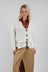 Knitted Cardigan with Frill Hem in White Wool