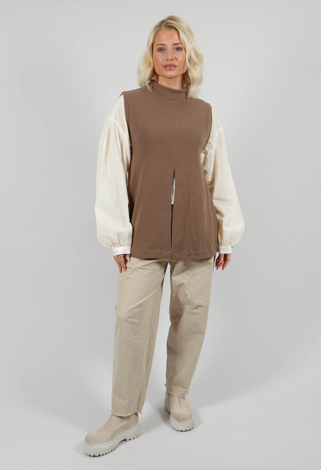 Long Sleeve Cotton Shirt in Cream