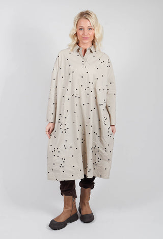 Polkadot Shirt Dress in Sand