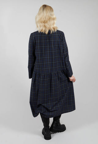 A-Line Tartan Dress in Blue