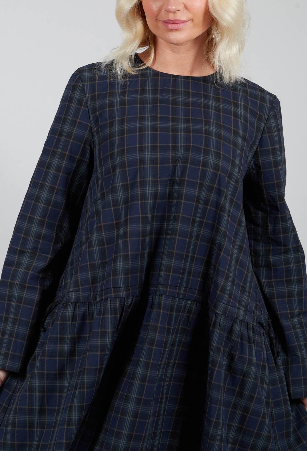 A-Line Tartan Dress in Blue