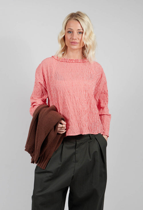 Frill Neckline Blouse in Natural Poppy