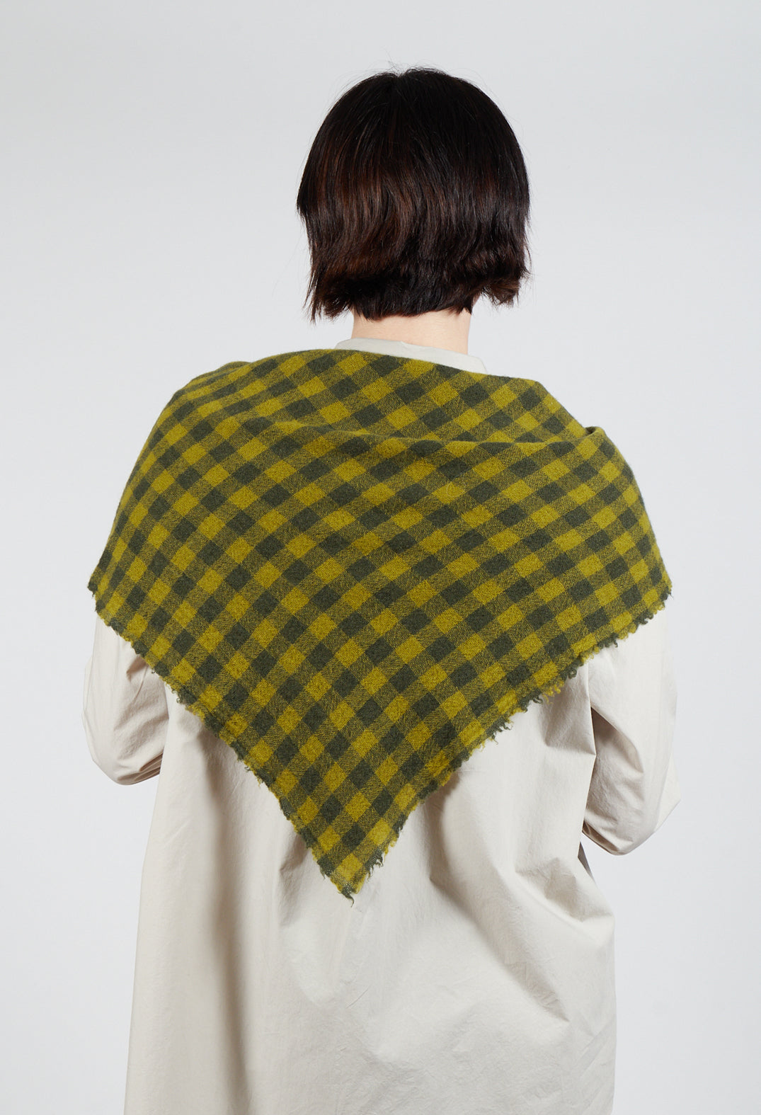 Gingham Stole in Grass Green