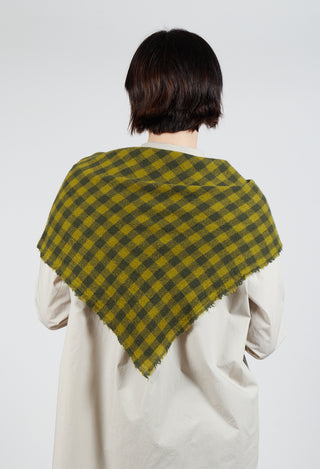 Gingham Stole in Grass Green