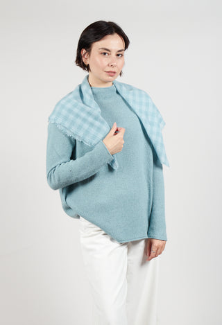 Gingham Stole in Sea