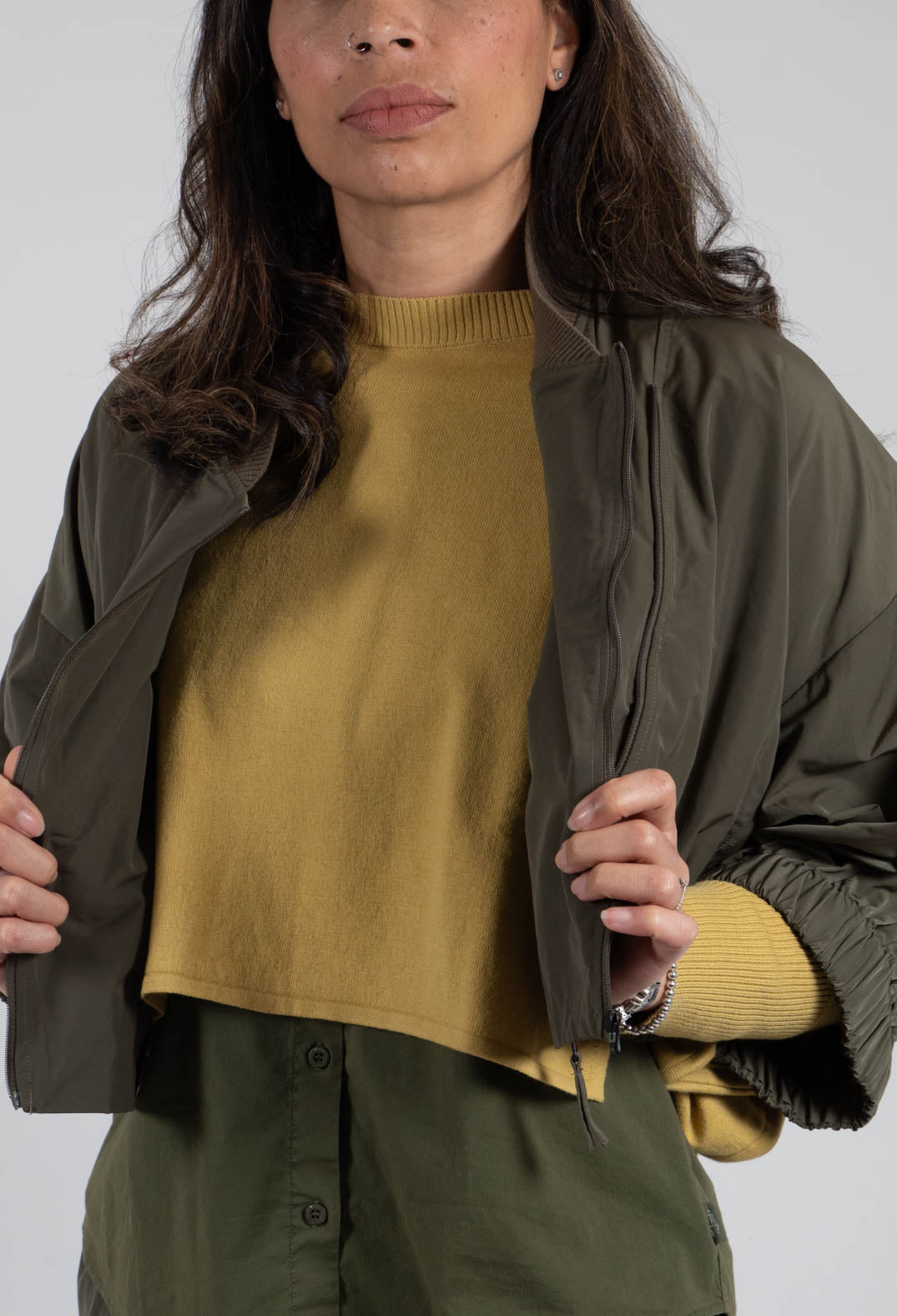 Bomber Style Jacket in Khaki