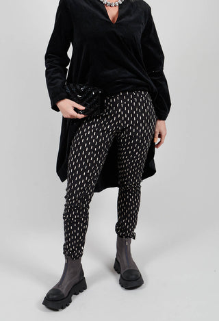 Slim Leg Trousers in Black Print