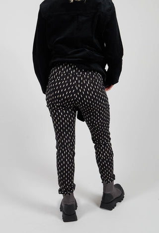 Slim Leg Trousers in Black Print