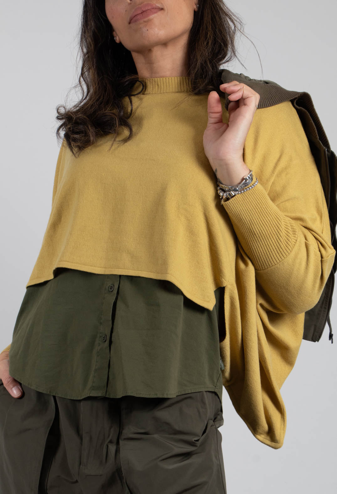 Boxy Fit Knitted Jumper in Mustard