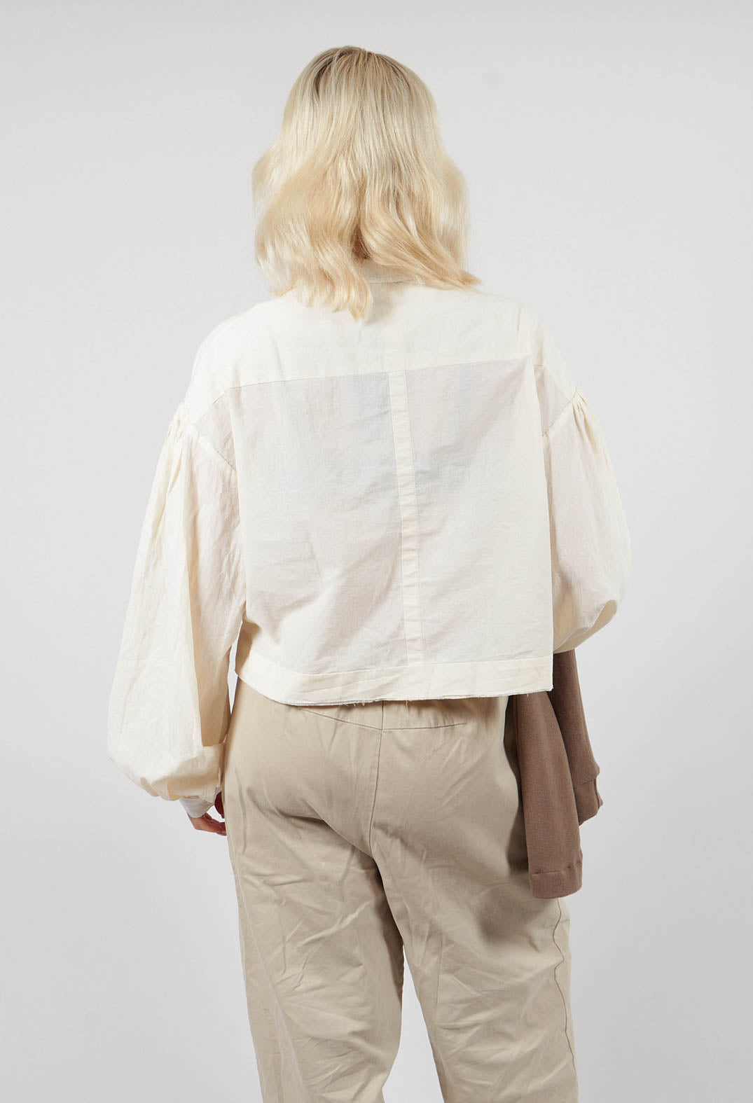 Long Sleeve Cotton Shirt in Cream