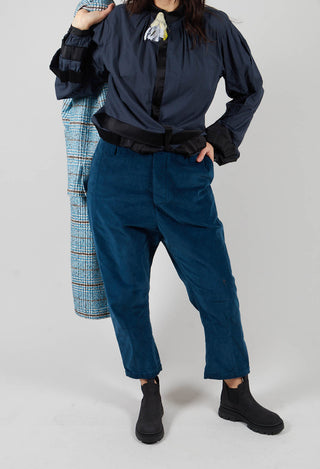 Fine Cord Trousers in Blue