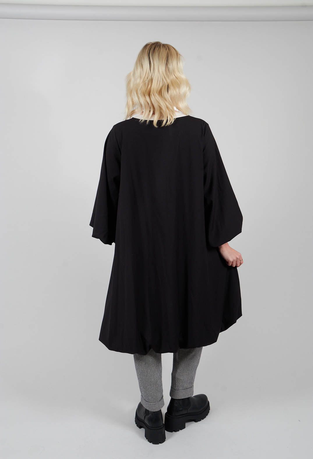 Balloon Sleeve Tunic Dress in Black