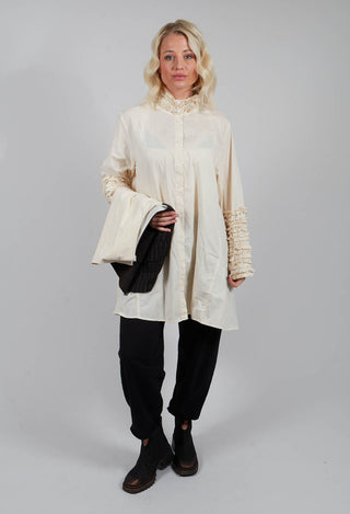 Ruffle A-Line Tunic in Cream