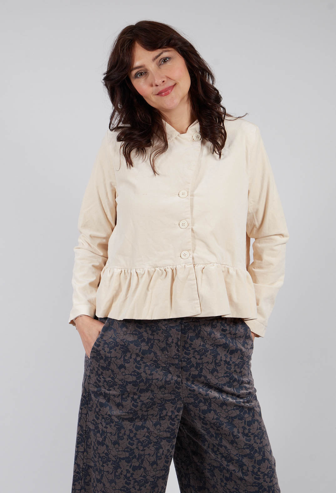 Short Structured Jacket in Cream