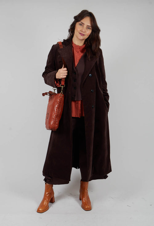 Velvet Long Coat in Chocolate