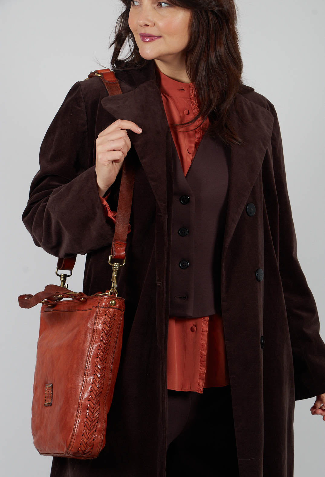 Velvet Long Coat in Chocolate