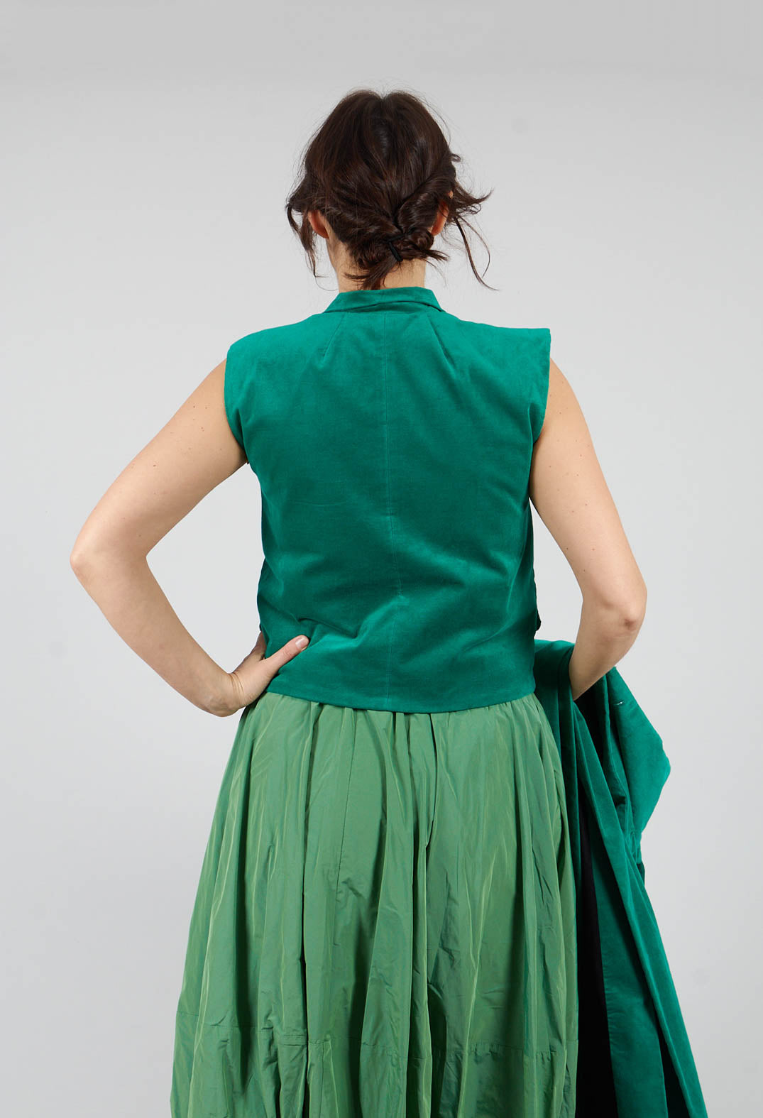 Velvet Gillet in Green