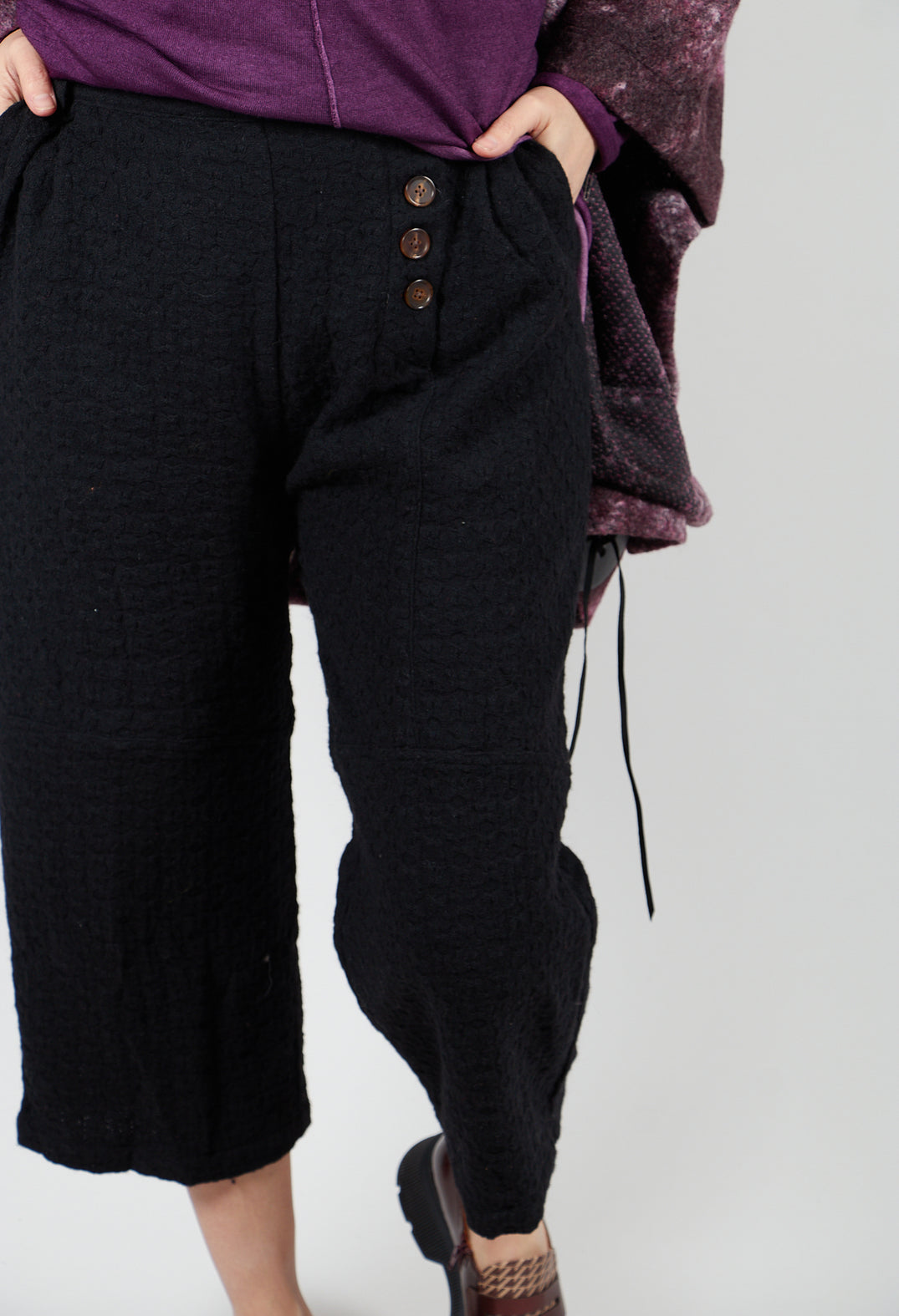 Textured Trousers in Black