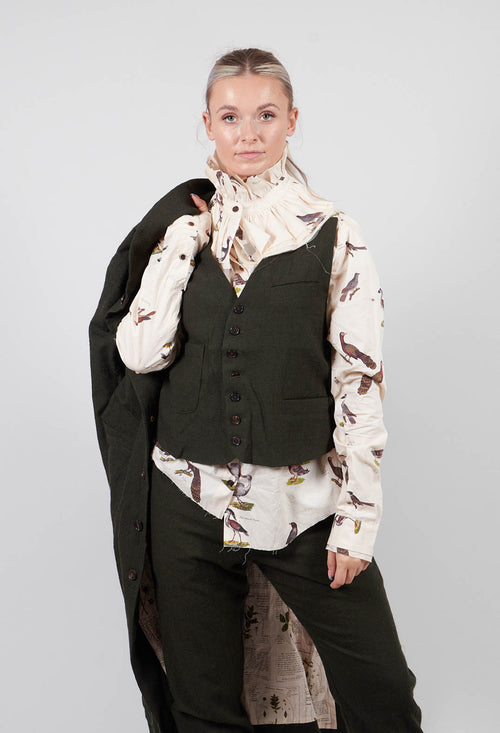 Wool Waistcoat in Hunters Green