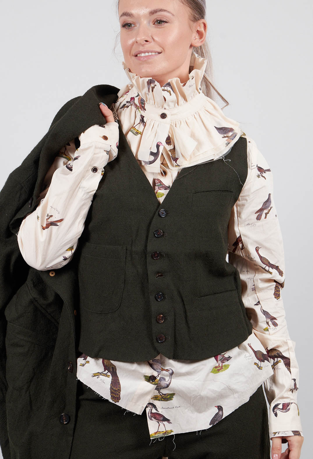 Wool Waistcoat in Hunters Green