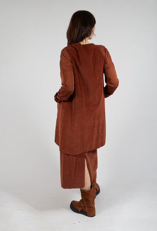 Sleeveless Tunic V in Rust