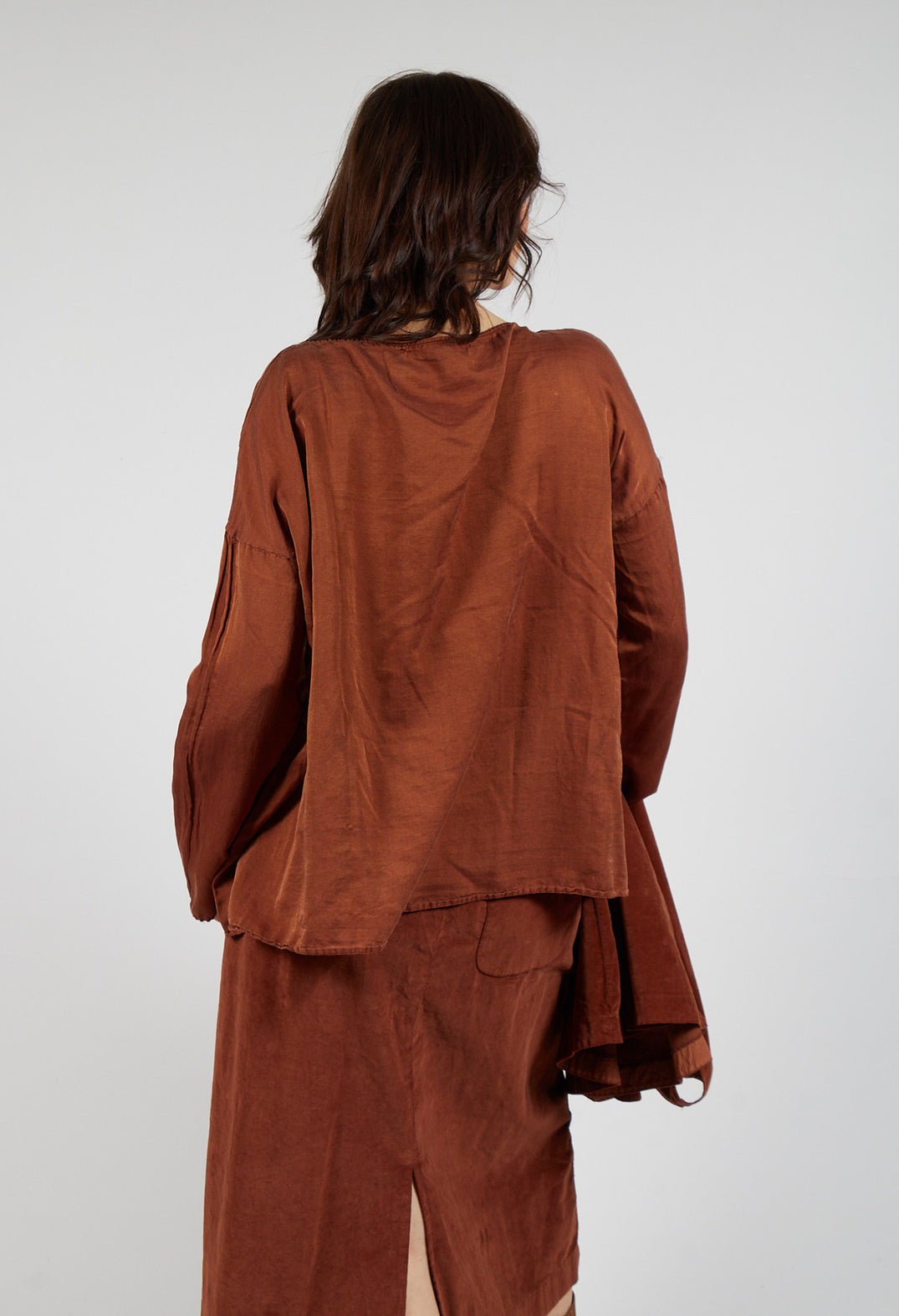 Silk T-Shirt in Rust